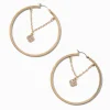 Gold-tone Crystal Clover Chain 60mm Hoop Earrings