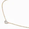 Gold-tone Cubic Zirconia Heart Pendant Necklace