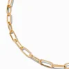 Gold-tone Large Paperclip Stackable Short Chain Necklace