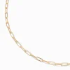 Gold-tone Medium Paperclip Stackable Chain Necklace