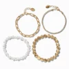 Gold-tone Mixed Shell Bracelet Set - 4 Pack