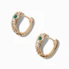 Gold-tone Pavé Snake Huggie Hoop Earrings