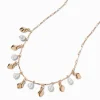 Gold-tone Pearl Dangle Necklace