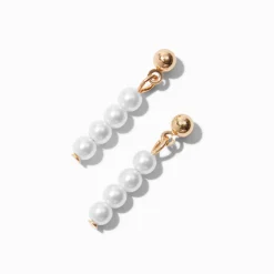 Gold-tone Pearl Micro Drop Earrings