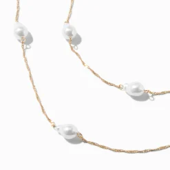Gold-tone Pearl Multi-Strand Necklace