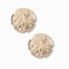 Gold-tone Sand Dollar Stud Earrings