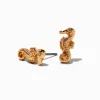 Gold-tone Seahorse Stud Earrings
