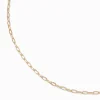 Gold-tone Small Paperclip Chain Necklace