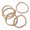Gold-tone Square Stackable Bangle Bracelets - 5 Pack