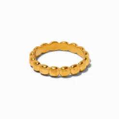 Gold-tone Stainless Steel Bubble Ring