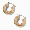Gold-tone Textured Boho Hoop Earrings