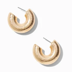 Gold-tone Thick Foil Hoop Earrings