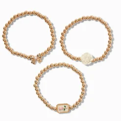 Gold-tone Uptown Stretch Bracelets - 3 Pack