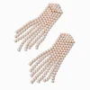 Gold-tone Wide Pearl Fringe Drop Earrings