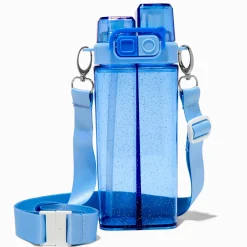 Gourde à bandoulière bleue à double récipient