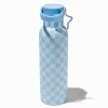 Gourde en acier inoxydable bleue à carreaux