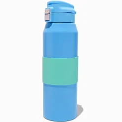 Gourde en acier inoxydable color block bleue et verte