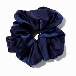 Grand chouchou soyeux bleu marine