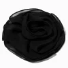 Grande barrette florale rosette noire