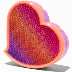 Grande palette de maquillage cœur bling-bling corail