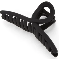 Grande pince à cheveux à boucle fine au fini mat - Noir