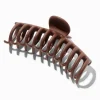 Grande pince à cheveux baril marron mate