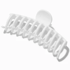 Grande pince à cheveux blanche mate