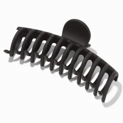 Grande pince à cheveux noire mate