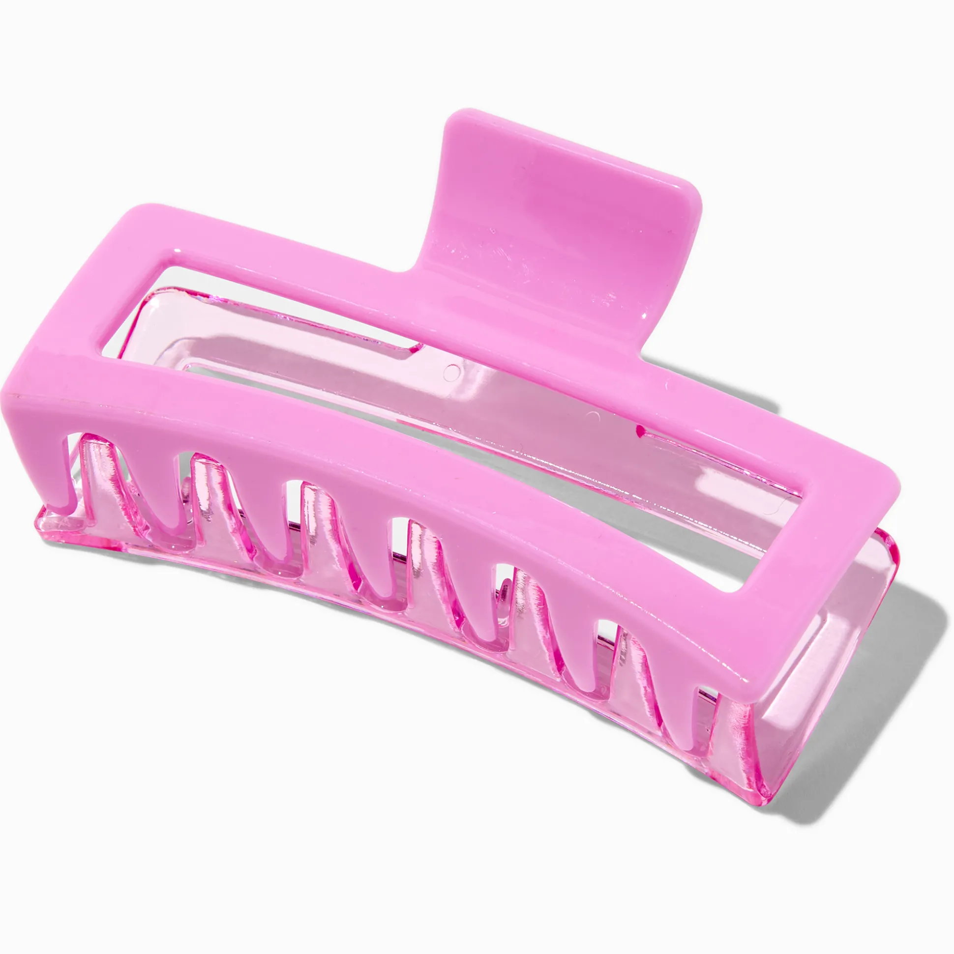 Grande pince à cheveux rectangulaire rose bicolore