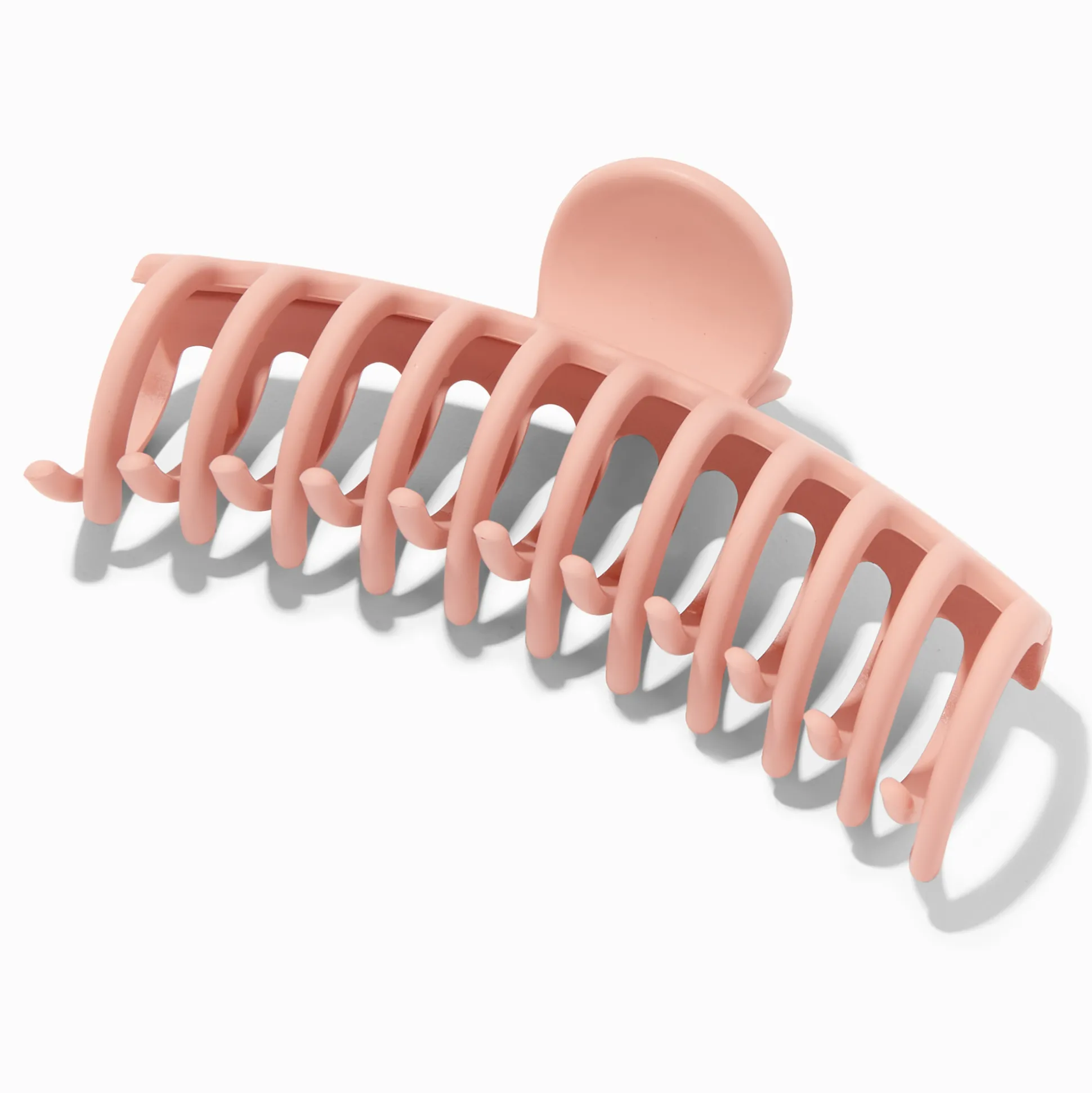 Grande pince à cheveux rose tendre mate