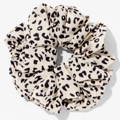 Gros chouchou avec imprimé animal couleur crème