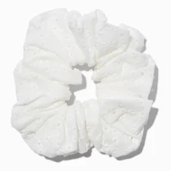 Gros chouchou blanc à œillets