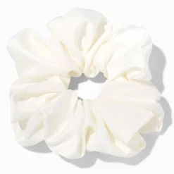 Gros chouchou blanc soyeux