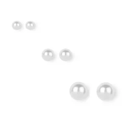 Gros clous d'oreilles multitailles effet perle d'imitation ivoire