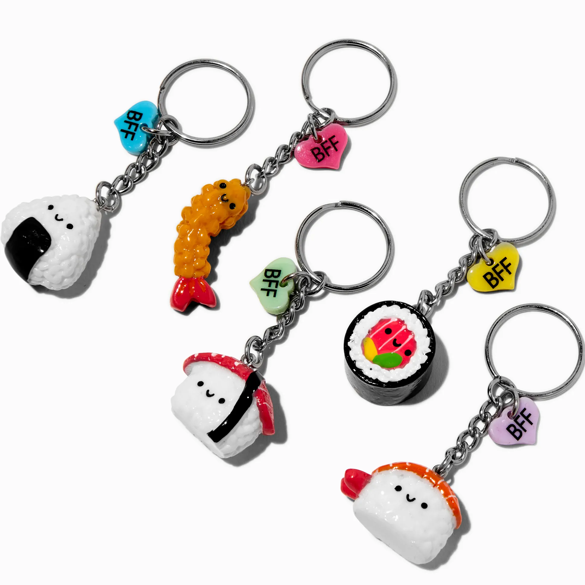 Happy Face Sushi Best Friends Keyrings - 5 Pack
