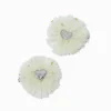 Heart Gold Bow Rosette Hair Clips - 2 Pack