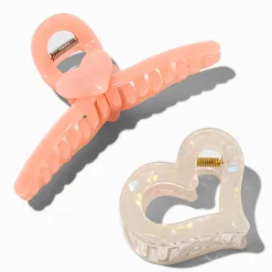Heart Mixed Hair Claws - 2 Pack