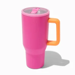 Hot Pink Pink Mini Stainless Steel Handled Tumbler