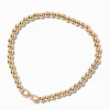 Infinity Charm Gold-tone Shot Bead Stretch Bracelet