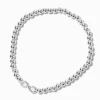 Infinity Charm Silver-tone Shot Bead Stretch Bracelet