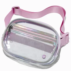 Iridescent Lavender Clear Belt Bag