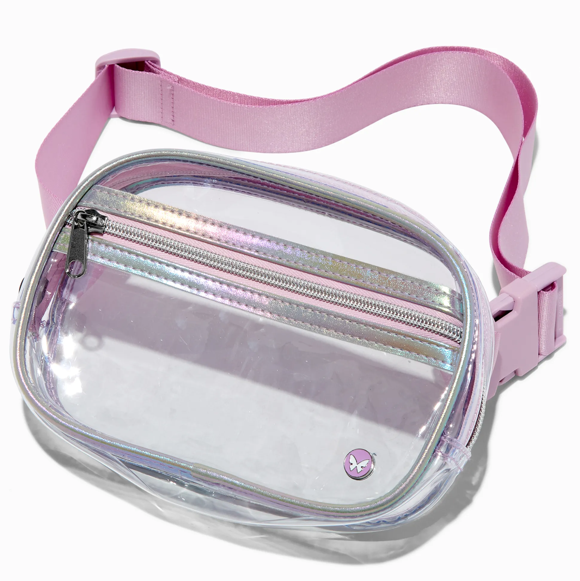 Iridescent Lavender Clear Belt Bag