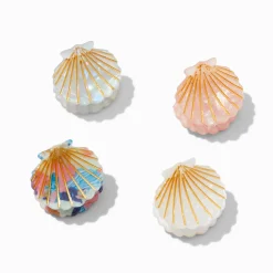 Iridescent Seashell Small Hair Claws - 4 Pack