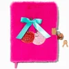 Journal à cadenas en fausse fourrure avec icônes cerises