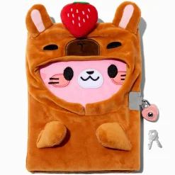 Journal à cadenas en peluche chat déguisé en capybara