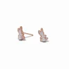 18k Rose Gold Plated Pearl Bum Bunny Stud Earrings