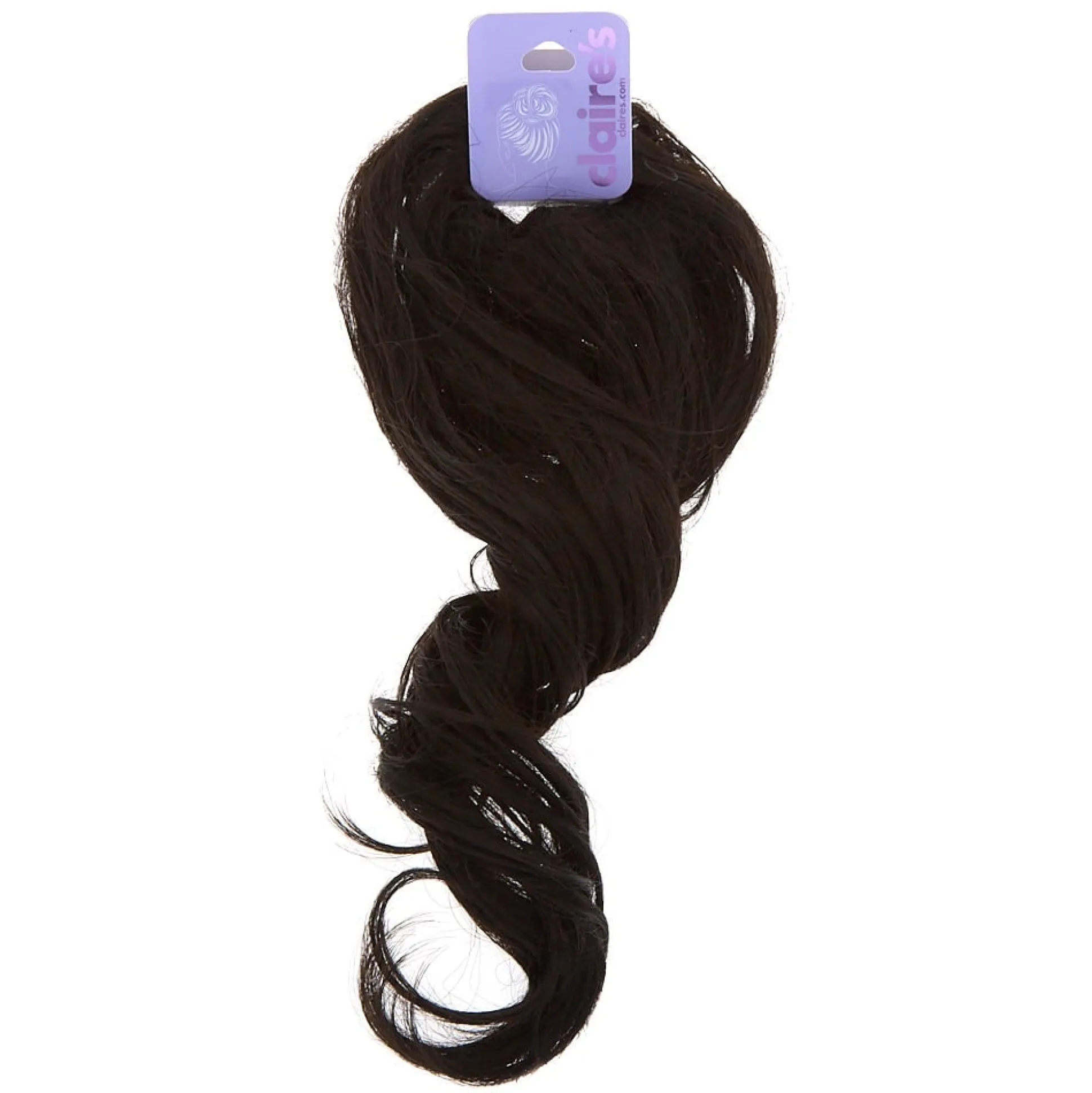 Élastique avec longs cheveux synthétiques bouclés noirs