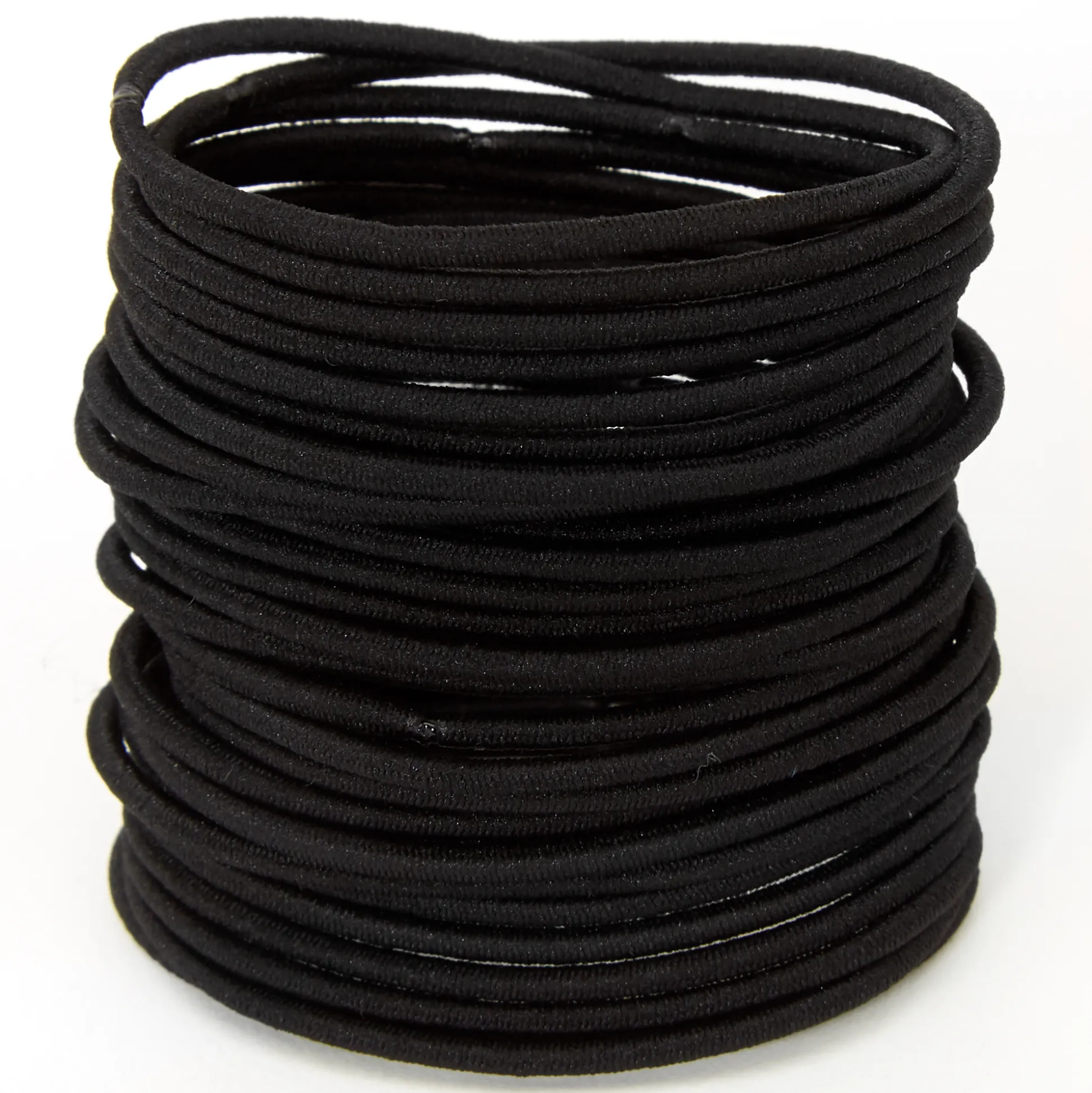 Élastiques à cheveux de luxe - Noir, lot de 30