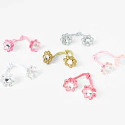 Élastiques à fleurs multicolores roses Claire's Club - Lot de 6