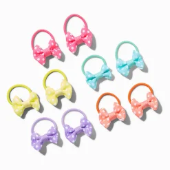 Élastiques à nœud à pois arc-en-ciel Claire's Club - Lot de 10